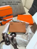 Hermes Mini Kelly - Palm-Print Silver Clasp. Diy Shoulder Strap. Timeless Elegance. - Image 4