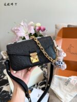 Louis Vuitton Love At First Sight Collection Classic Black Floral Soblack Metis East West Messenger Bag 3-Way Carrying Options | Exquisitely Compact - Image 3