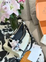 Louis Vuitton 2025 New Black Full-Leather Horn Bag With Leather-Wrapped Chain - Understated And Timeless - Image 3