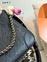 Louis Vuitton 2025 New Black Full-Leather Horn Bag With Leather-Wrapped Chain - Understated And Timeless - Image 4