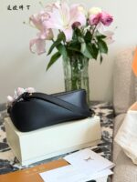 Louis Vuitton 2025 New Black Full-Leather Horn Bag With Leather-Wrapped Chain - Understated And Timeless - Image 5