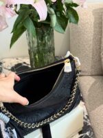Louis Vuitton 2025 New Black Full-Leather Horn Bag With Leather-Wrapped Chain - Understated And Timeless - Image 7