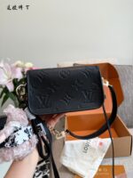 Louis Vuitton Diane Handbag Monogram Empreinte Embossed Leather Baguette Embossing With Charms Removable Shoulder Strap - Image 5
