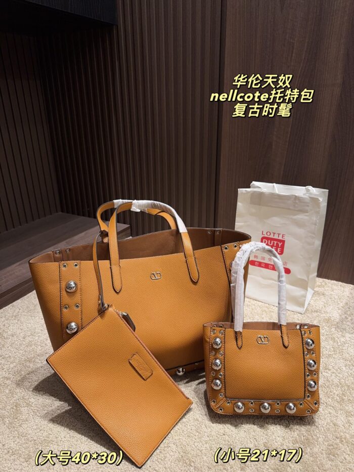 Valentino Nellcote Tote Suede With Spherical Studs And Cut-Out Detailing Handheld Or Shoulder-Carried Includes Detachable Carry Pouch - Image 10