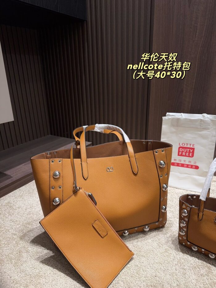 Valentino Nellcote Tote Suede With Spherical Studs And Cut-Out Detailing Handheld Or Shoulder-Carried Includes Detachable Carry Pouch - Image 12