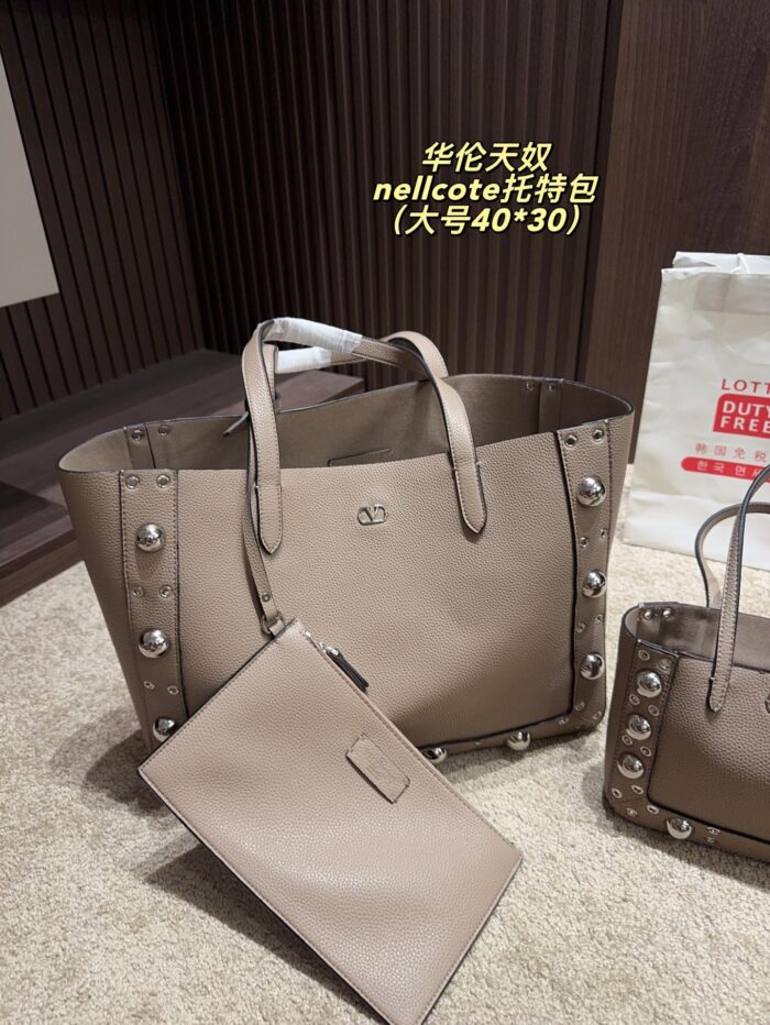 Valentino Nellcote Tote Suede With Spherical Studs And Cut-Out Detailing Handheld Or Shoulder-Carried Includes Detachable Carry Pouch - Image 17