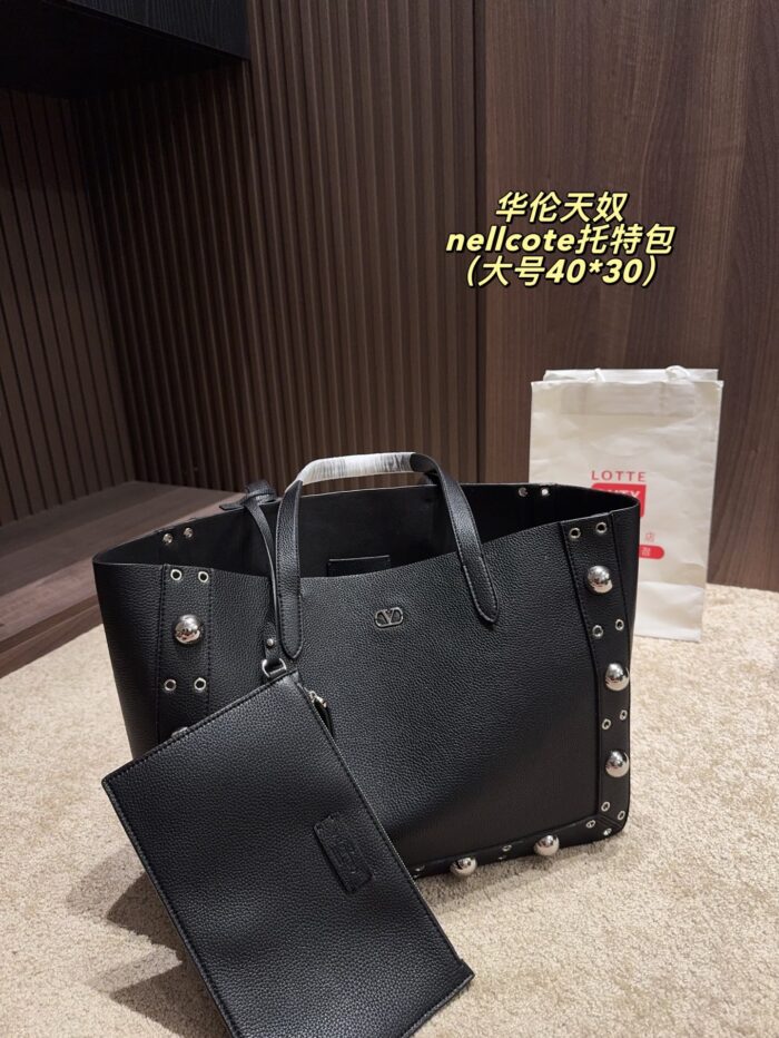 Valentino Nellcote Tote Suede With Spherical Studs And Cut-Out Detailing Handheld Or Shoulder-Carried Includes Detachable Carry Pouch - Image 20