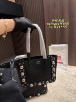 Valentino Nellcote Tote Suede With Spherical Studs And Cut-Out Detailing Handheld Or Shoulder-Carried Includes Detachable Carry Pouch - Image 21