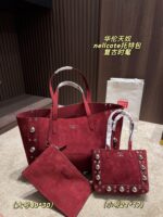 Valentino Nellcote Tote Suede With Spherical Studs And Cut-Out Detailing Handheld Or Shoulder-Carried Includes Detachable Carry Pouch - Image 28