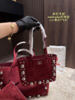 Valentino Nellcote Tote Suede With Spherical Studs And Cut-Out Detailing Handheld Or Shoulder-Carried Includes Detachable Carry Pouch - Image 29