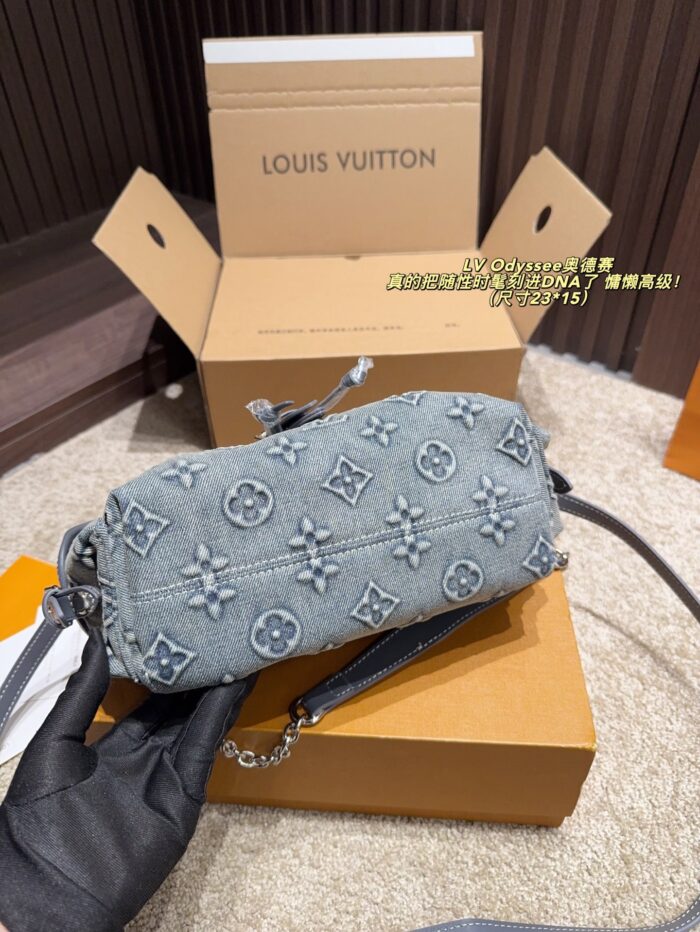 Louis Vuitton Odyssee Denim Shoulder Bag Effortlessly Chic, Laid-Back Sophistication Shoulder, Crossbody Or Handheld - Image 8