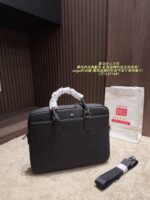 Hermès Briefcase Classic Black Colourway Metal Logo Accents Solid And Dignified