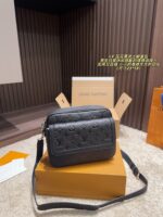 Louis Vuitton Embossed Black Warrior Messenger Bag Practical, Versatile, Hard-Wearing And Scratch-Resistant