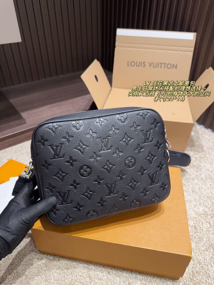 Louis Vuitton Embossed Black Warrior Messenger Bag Practical, Versatile, Hard-Wearing And Scratch-Resistant - Image 3