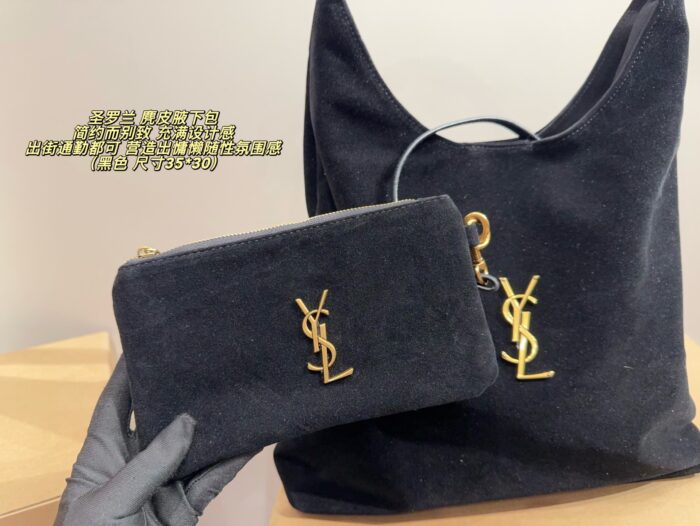Yves Saint Laurent Hobo Suede Underarm Bag Effortlessly Chic And Spacious Includes Phone Pouch Seasonally Versatile - Image 5