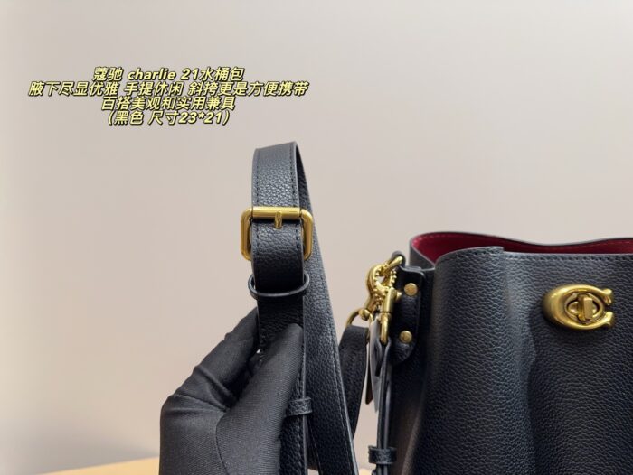 Coach Charlie 21 Bucket Bag One Bag, Multiple Uses Carry Underarm, Handheld Or Crossbody Genuine Cowhide Leather - Image 6
