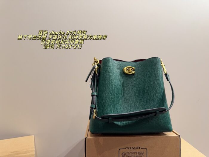 Coach Charlie 21 Bucket Bag One Bag, Multiple Uses Carry Underarm, Handheld Or Crossbody Genuine Cowhide Leather - Image 11