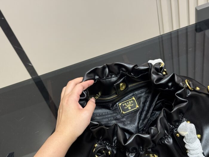 Prada Plié Motorcycle Handbag Lightweight Oiled Leather With Ample Capacity - Image 4