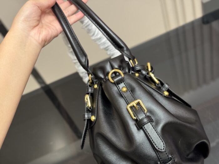 Prada Plié Motorcycle Handbag Lightweight Oiled Leather With Ample Capacity - Image 7