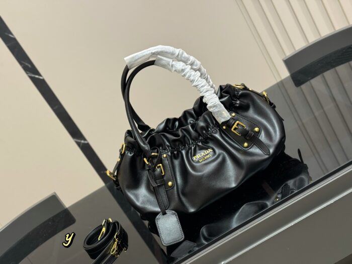 Prada Plié Motorcycle Handbag Lightweight Oiled Leather With Ample Capacity - Image 10