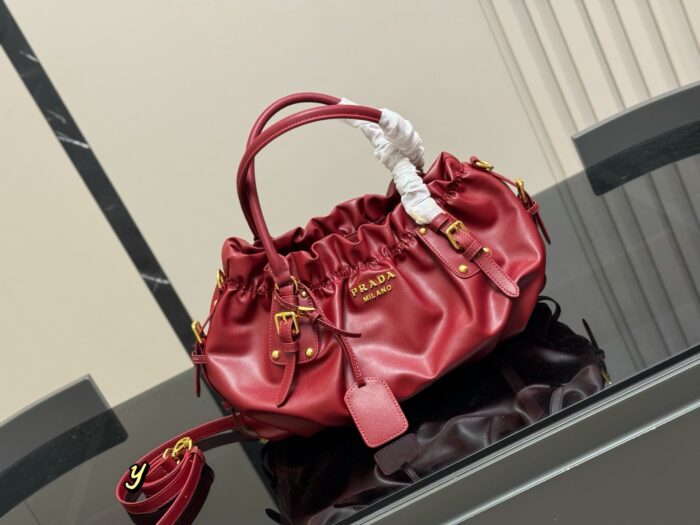 Prada Plié Motorcycle Handbag Lightweight Oiled Leather With Ample Capacity - Image 13