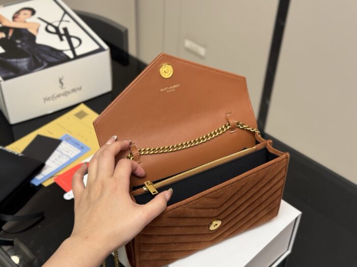 Yves Saint Laurent Woc Envelope Bag Cowhide Leather Crossbody/Underarm Superb Texture, Highly Durable - Image 3