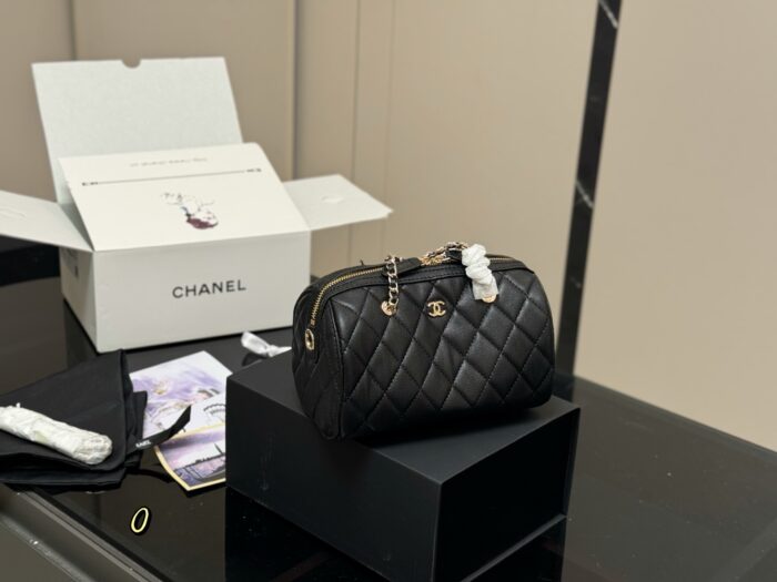 Chanel 25P Vintage Bowling Bag Stylish, Timeless, High Quality - Image 1
