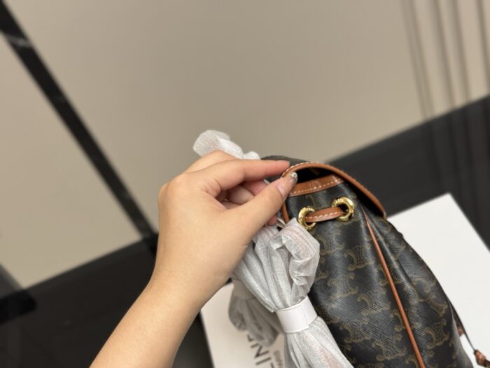 Celine New Mini Backpack In Cowhide Leather With Stylish Leather Buckle Design - Image 6