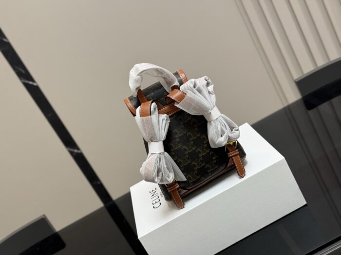 Celine New Mini Backpack In Cowhide Leather With Stylish Leather Buckle Design - Image 7