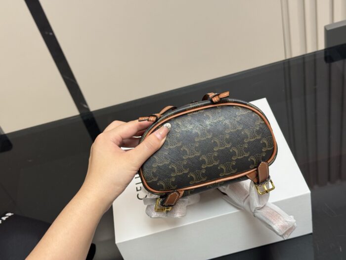 Celine New Mini Backpack In Cowhide Leather With Stylish Leather Buckle Design - Image 9