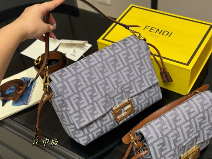 Fendi Vintage Monogram Gold Buckle Bag (Scarf Edition) - Image 2