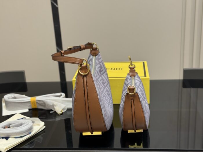 Fendi New Moon Horn Bag Silk Scarf Edition With Shoulder Strap Underarm Bag With Folding Box - Image 6