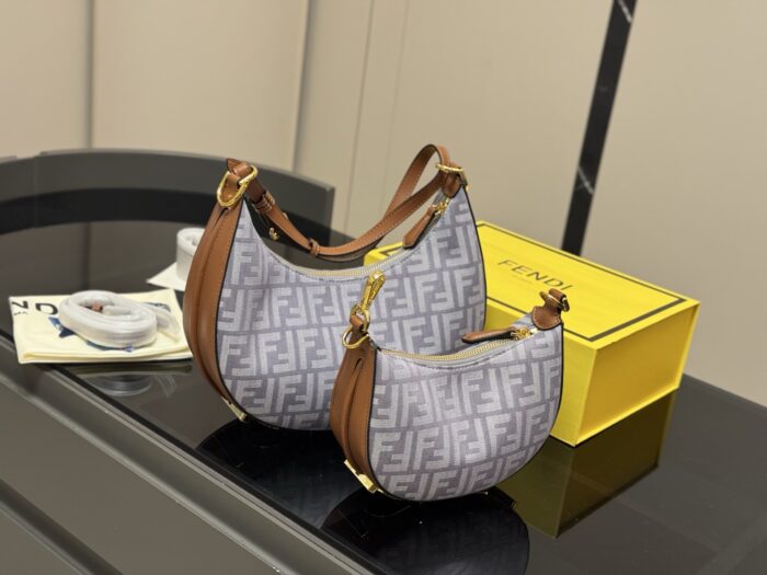 Fendi New Moon Horn Bag Silk Scarf Edition With Shoulder Strap Underarm Bag With Folding Box - Image 7