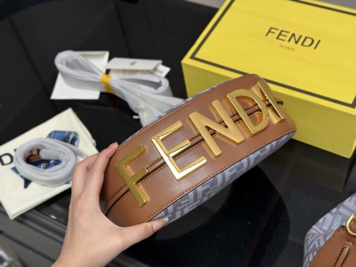 Fendi New Moon Horn Bag Silk Scarf Edition With Shoulder Strap Underarm Bag With Folding Box - Image 8