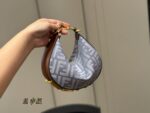 Fendi New Moon Horn Bag Silk Scarf Edition With Shoulder Strap Underarm Bag With Folding Box - Image 9
