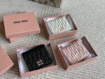 Miu Miu Classic Compact Wallet Full Leather Interior And Exterior, Top-Grain Cowhide Complete With Box