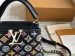 Louis Vuitton Capucines Lady Bag  Gold-Tone Hardware, Monogrammed Large Logo, Extra-Wide Shoulder Strap, Handheld Or Shoulder-Carried. - Image 4