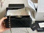 Chanel 23K Gold-Plated Leather Chain Handle Cf Lambskin Handbag With Pale Gold Buckle - Image 4