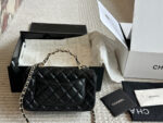 Chanel 23K Gold-Plated Leather Chain Handle Cf Lambskin Handbag With Pale Gold Buckle - Image 7