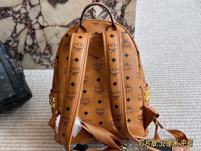 Mcm Classic Backpack Chip Edition Symmetrical Curved Design - Image 6