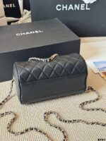 Chanel 25P Grained Leather Bowling Bag - Handheld Crossbody Chain Bag - Image 8