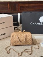 Chanel 25P Grained Leather Bowling Bag - Handheld Crossbody Chain Bag - Image 12