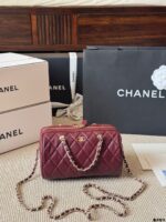 Chanel 25P Grained Leather Bowling Bag - Handheld Crossbody Chain Bag - Image 13