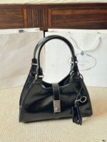 Prada Sound Bags Underarm Bag | Silver Hardware, Distressed Leather, Generous Capacity - Image 3