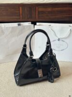 Prada Sound Bags Underarm Bag | Silver Hardware, Distressed Leather, Generous Capacity - Image 4