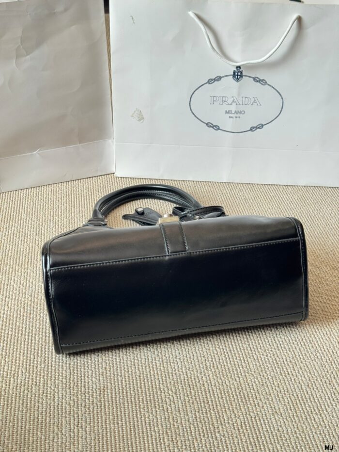 Prada Sound Bags Underarm Bag | Silver Hardware, Distressed Leather, Generous Capacity - Image 7