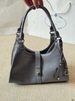 Prada Sound Bags Underarm Bag | Silver Hardware, Distressed Leather, Generous Capacity - Image 12