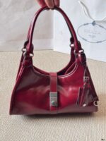 Prada Sound Bags Underarm Bag | Silver Hardware, Distressed Leather, Generous Capacity - Image 13
