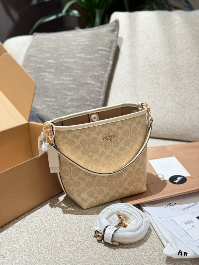Coach Newcity Bucket Bag Dual-Strap Versatility Light Tea-Coloured New Shade Lightweight And Practical - Image 2