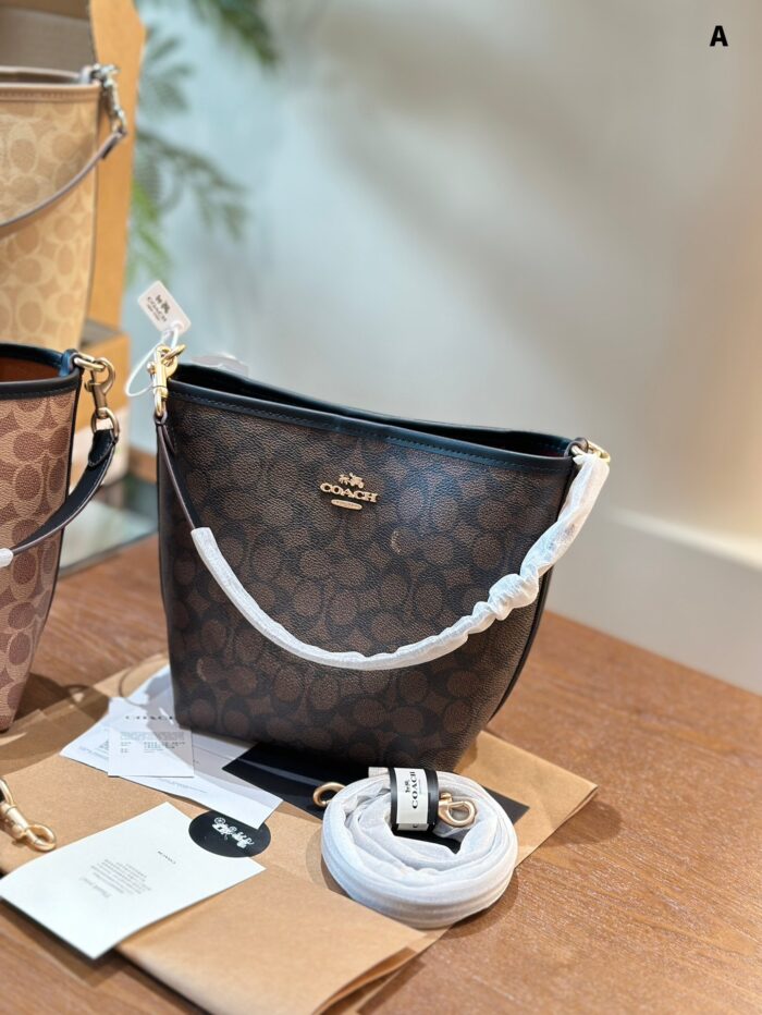 Coach Newcity Bucket Bag Dual-Strap Versatility Light Tea-Coloured New Shade Lightweight And Practical - Image 11